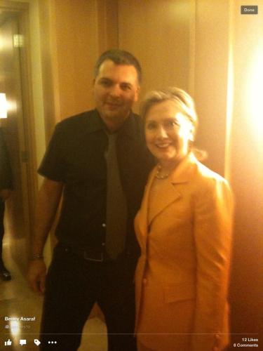 Benny asaraf with Hillary Clinton